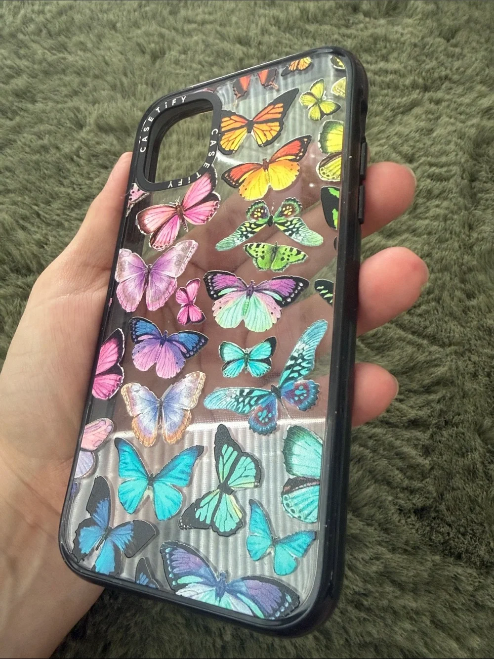 Casetify Multicolor Butterfly iPhone 11 Case - Black Frame